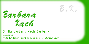 barbara kach business card
